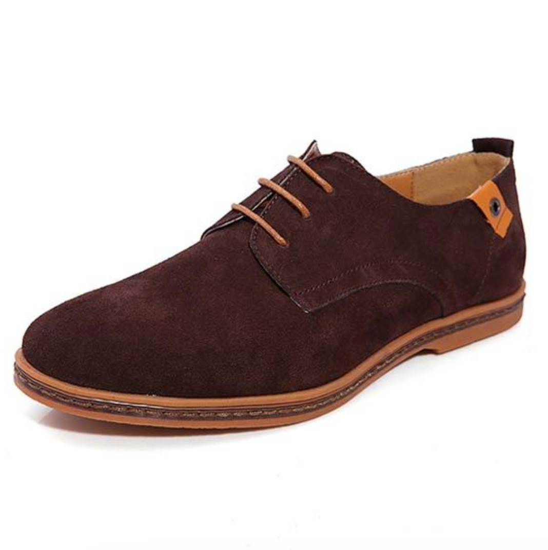 Men's Suede Lace-Up Oxford Loafers