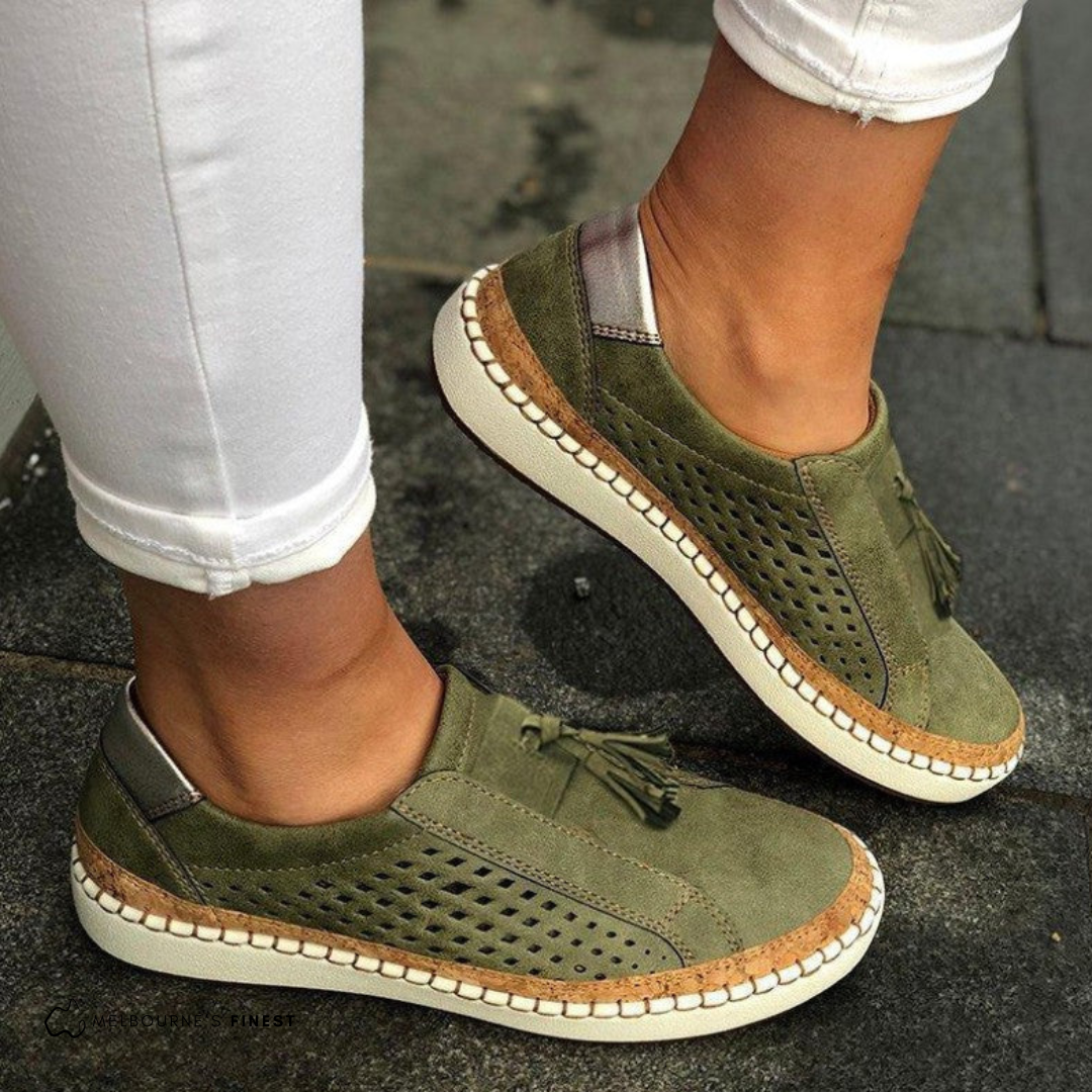 Women's Hollow-Out Round Toe Casual Flats | Slip-On