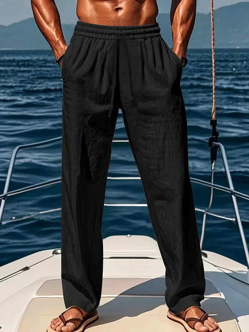 Men's Summer Long Linen Trousers