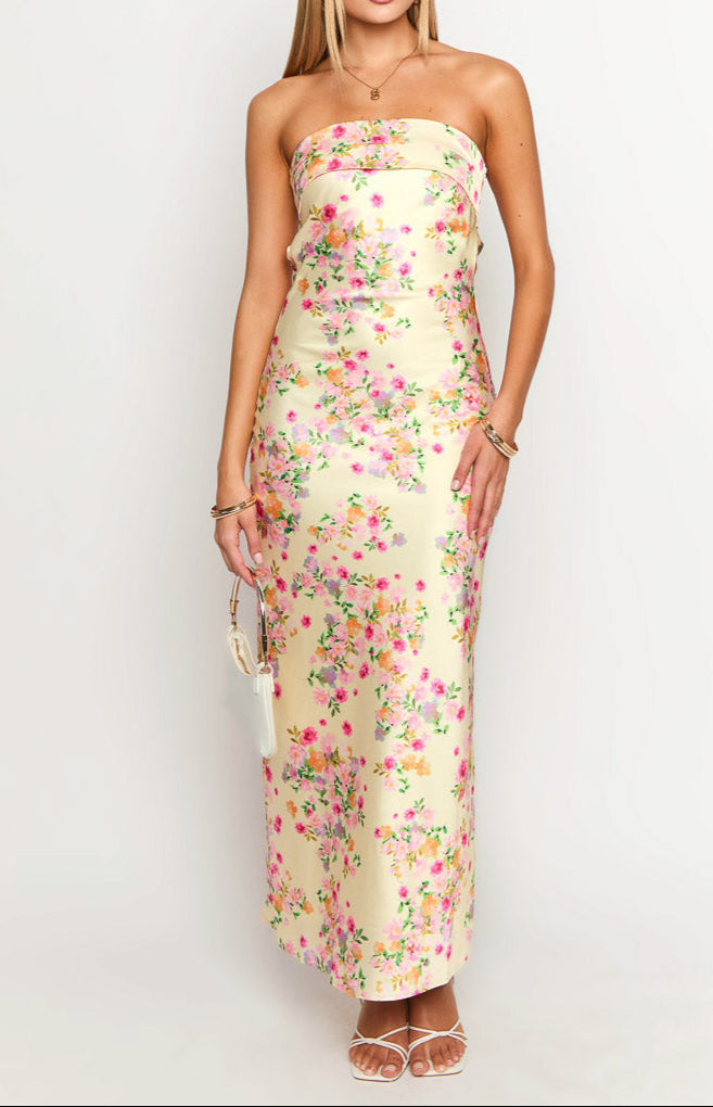 Gabriella Yellow Bloom Maxi Dress