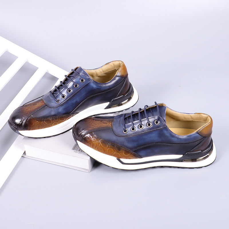 Men's Casual Low-Top Sneakers | with Crocodile Pattern