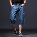 Men's Baggy Hip Hop Jean Jorts | with Multi Pockets