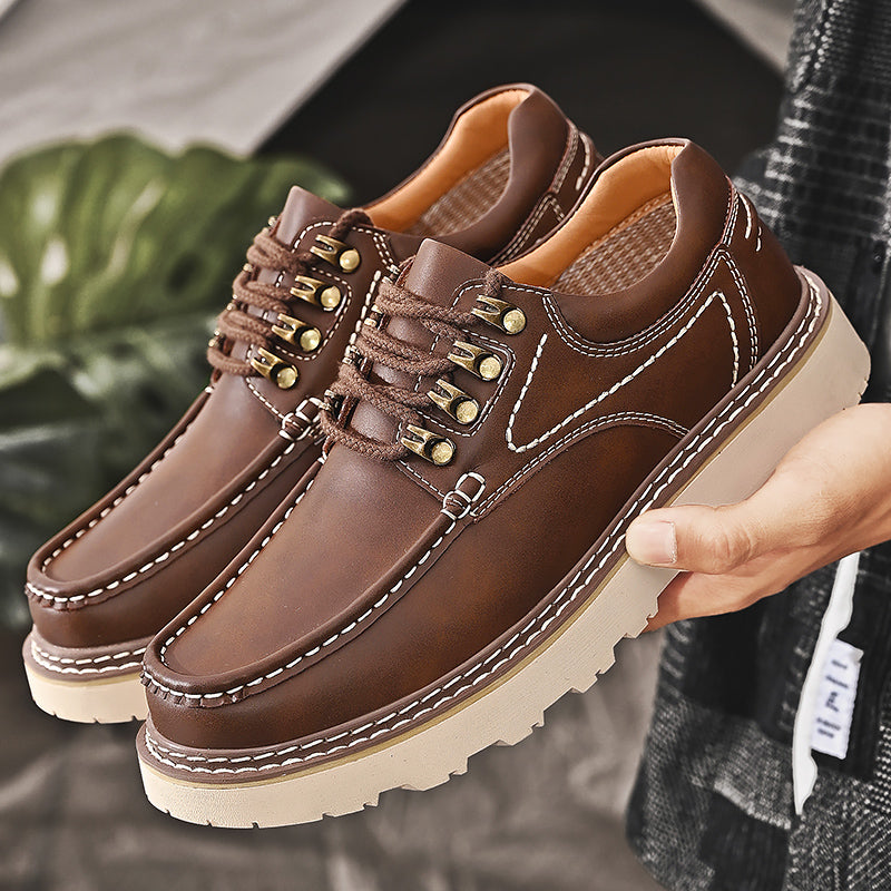 Men's Retro Casual Thick Sole Shoes | Low-Top