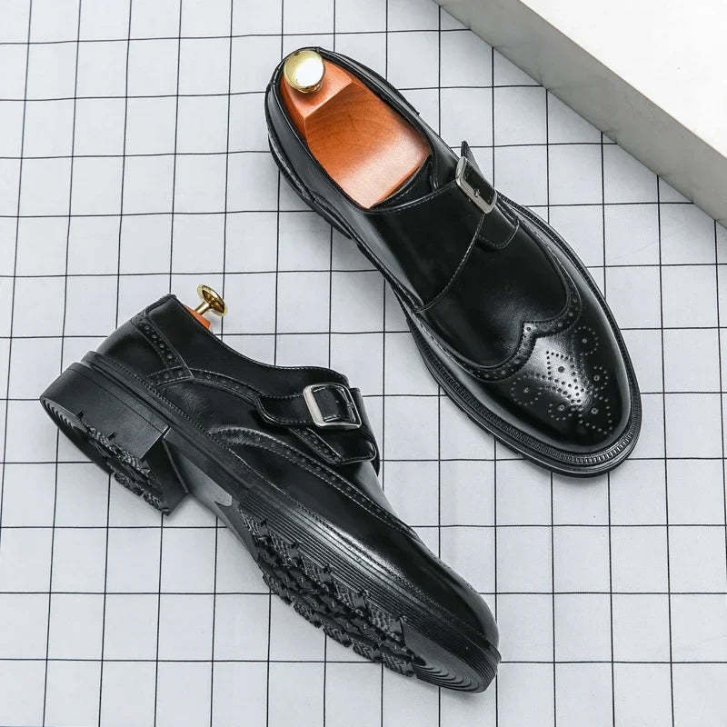 Men's Brogue Monk Strap Dress Shoes | Wingtip