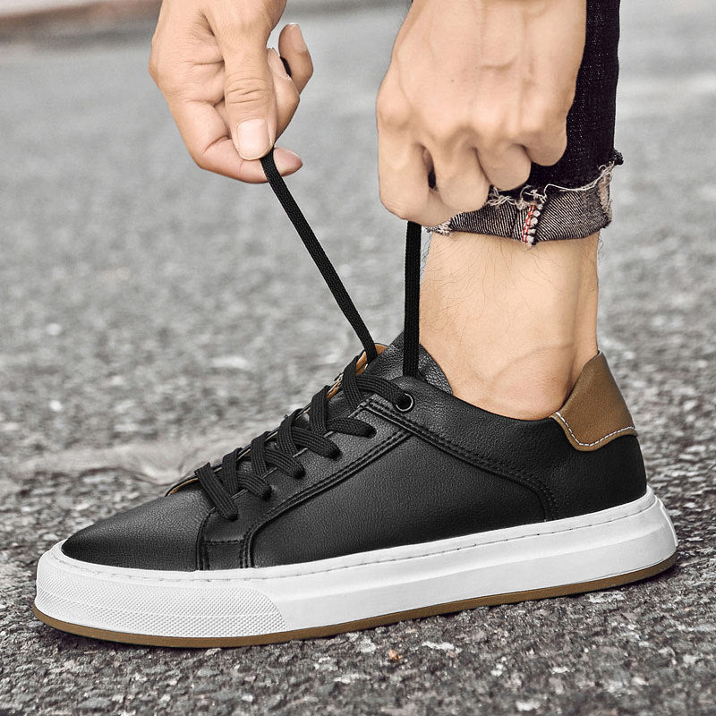 Men's Minimalist Low-Top Casual Sneakers | Lace-Up Closure