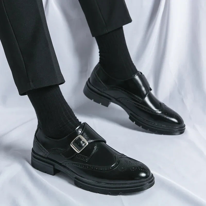Men's Brogue Monk Strap Dress Shoes | Wingtip