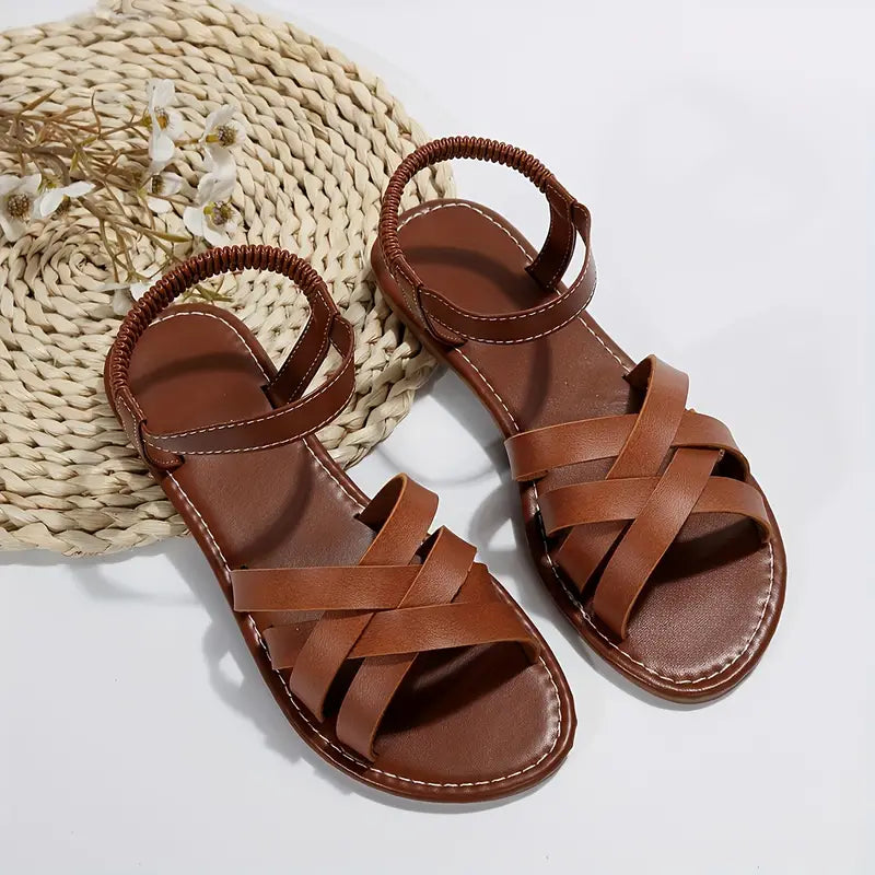 Women's Crisscross Strappy Summer Flat Sandals | Open Toe