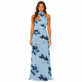 Maxi Dress - Blue Black Floral