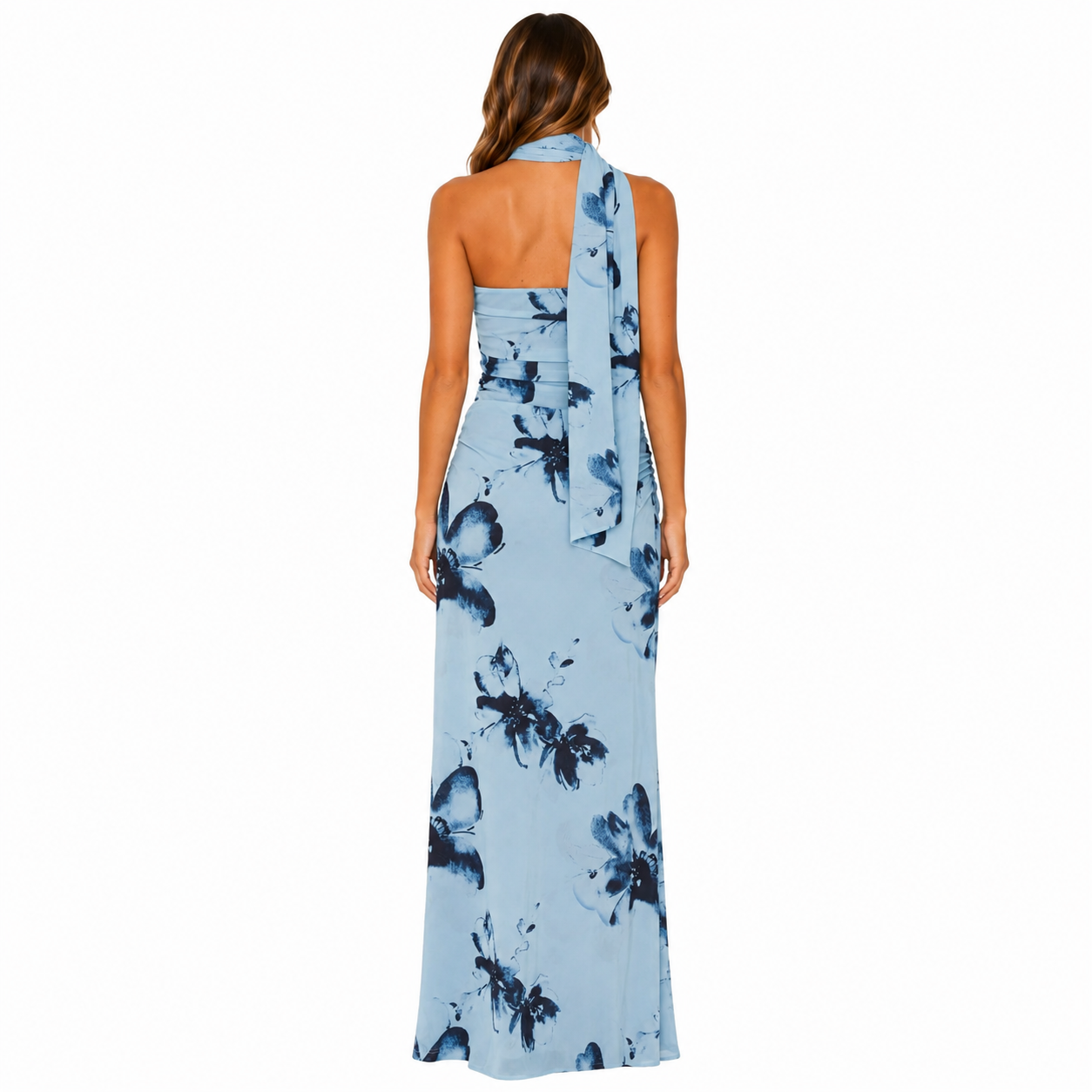 Maxi Dress - Blue Black Floral