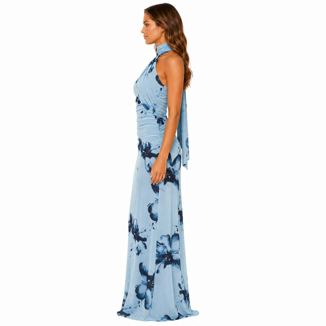 Maxi Dress - Blue Black Floral