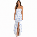 Maxi Dress - Blue Floral Print