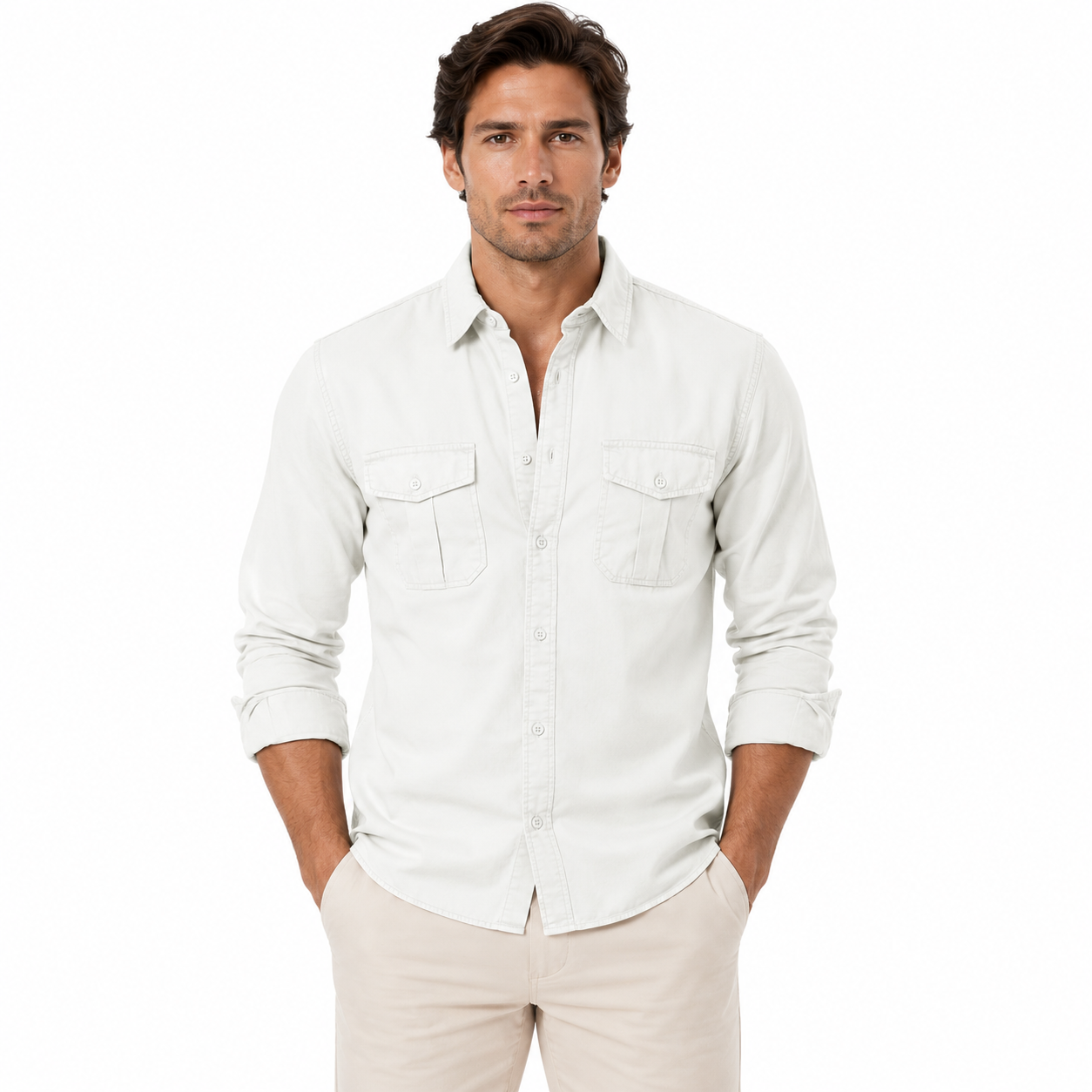 Men's Casual Button-Up Shirt | Long Sleeve