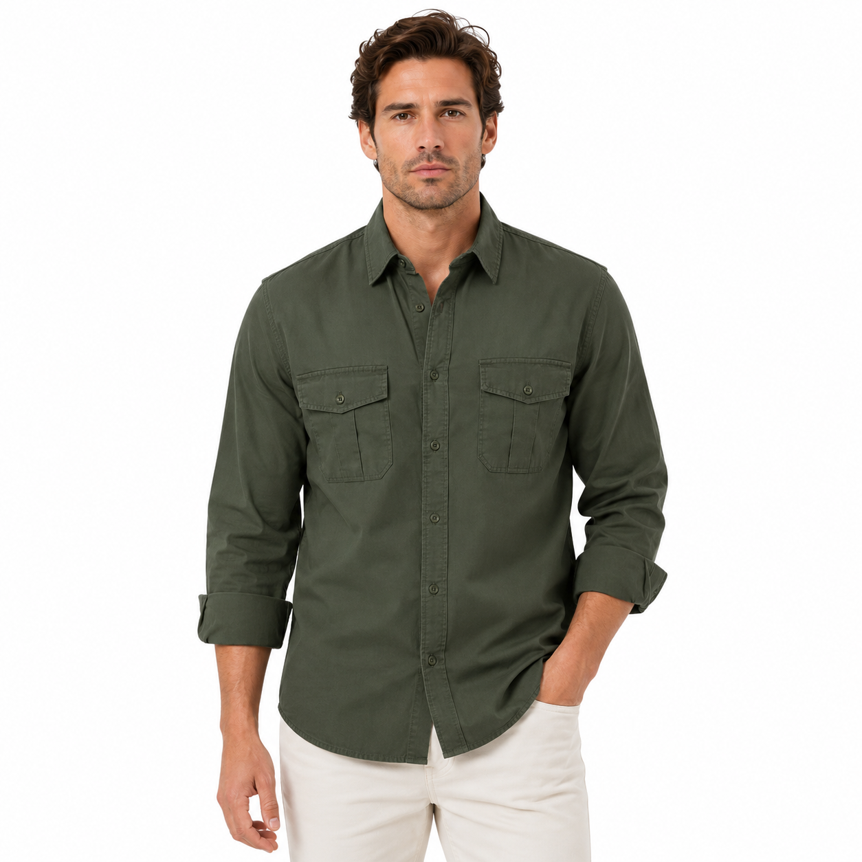 Men's Casual Button-Up Shirt | Long Sleeve