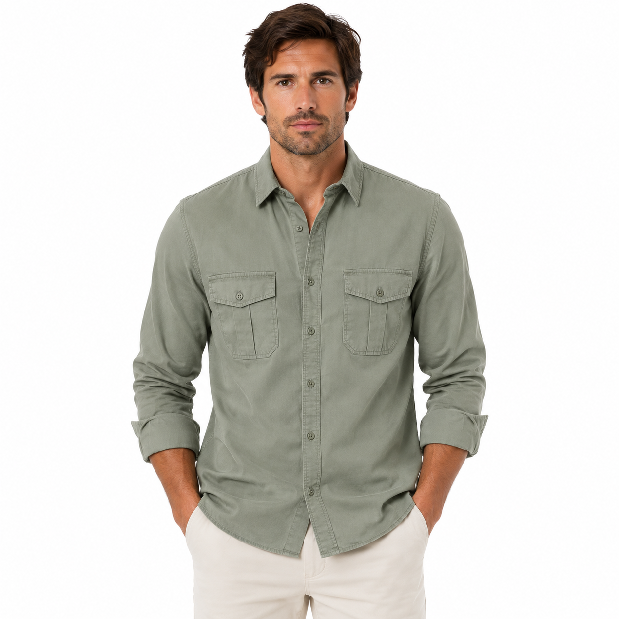 Men's Casual Button-Up Shirt | Long Sleeve