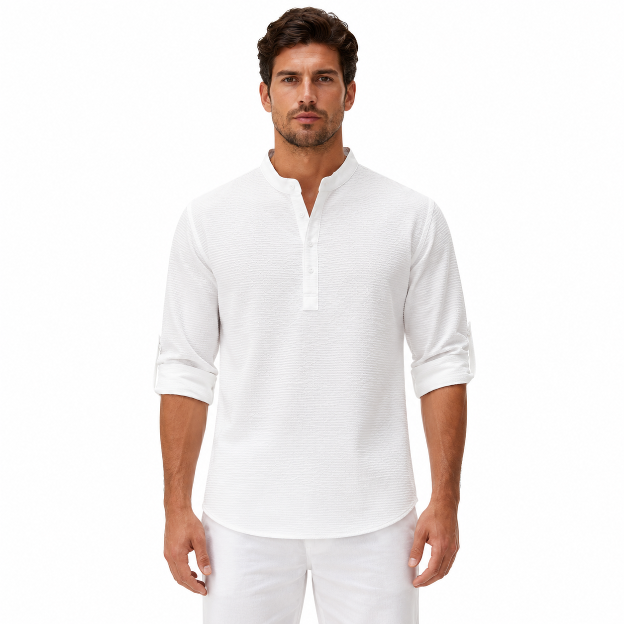 Men's Casual Long Sleeve Henley Shirt