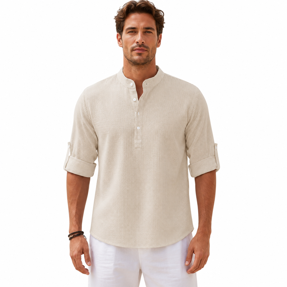 Men's Casual Long Sleeve Henley Shirt