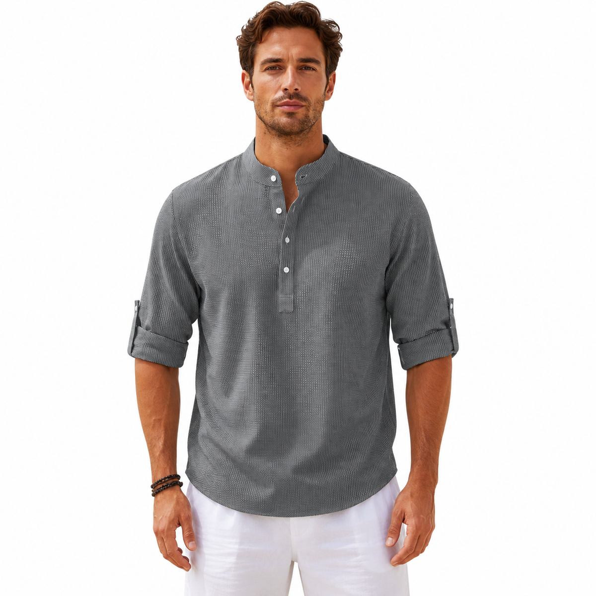 Men's Casual Long Sleeve Henley Shirt