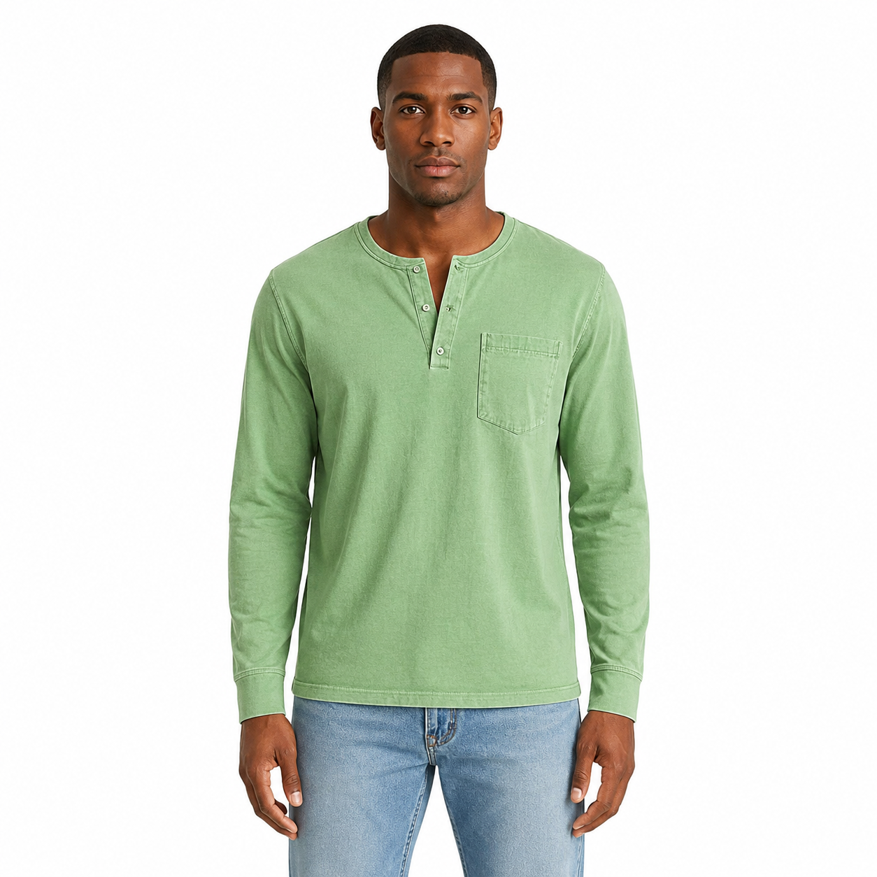 Men's Casual Long Sleeve Henley T-Shirt