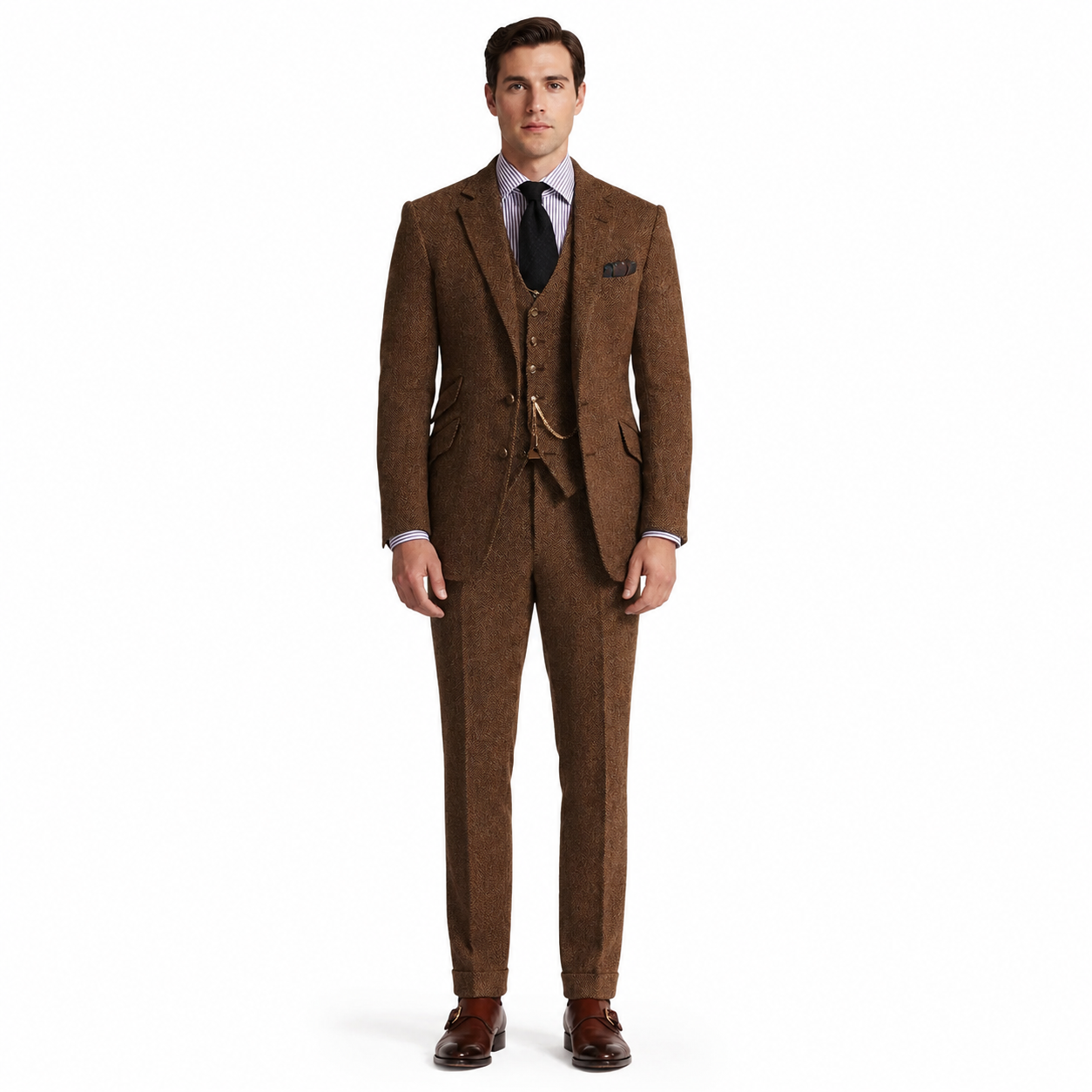 Men's Complete Tweed Tuxedo Suit