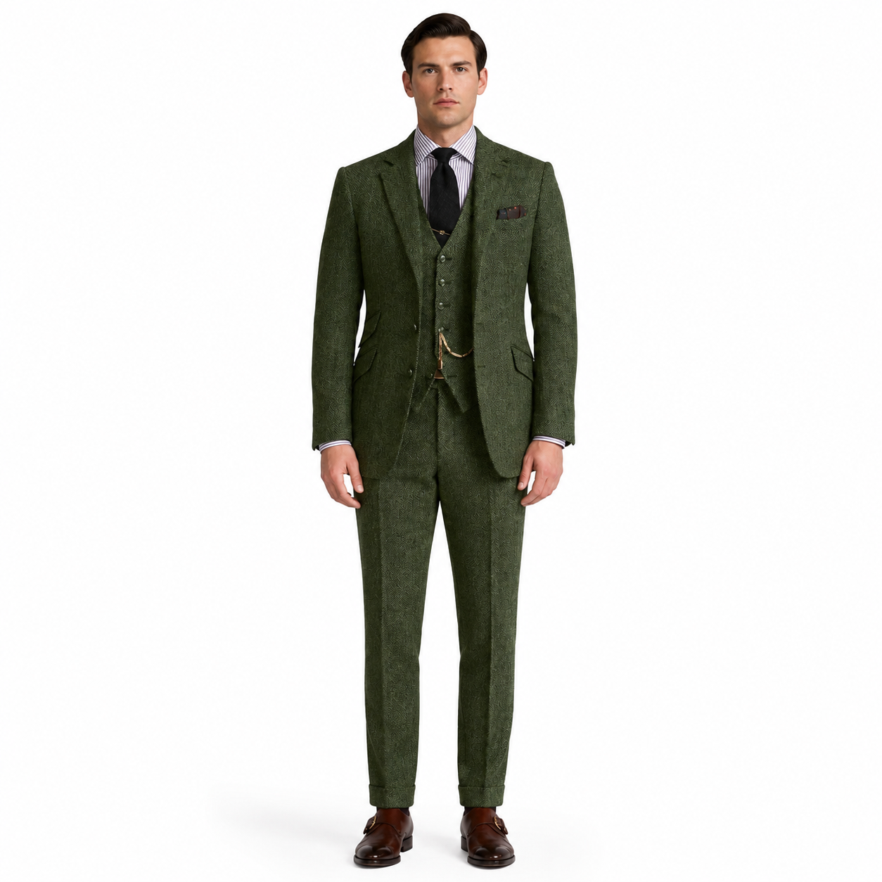 Men's Complete Tweed Tuxedo Suit