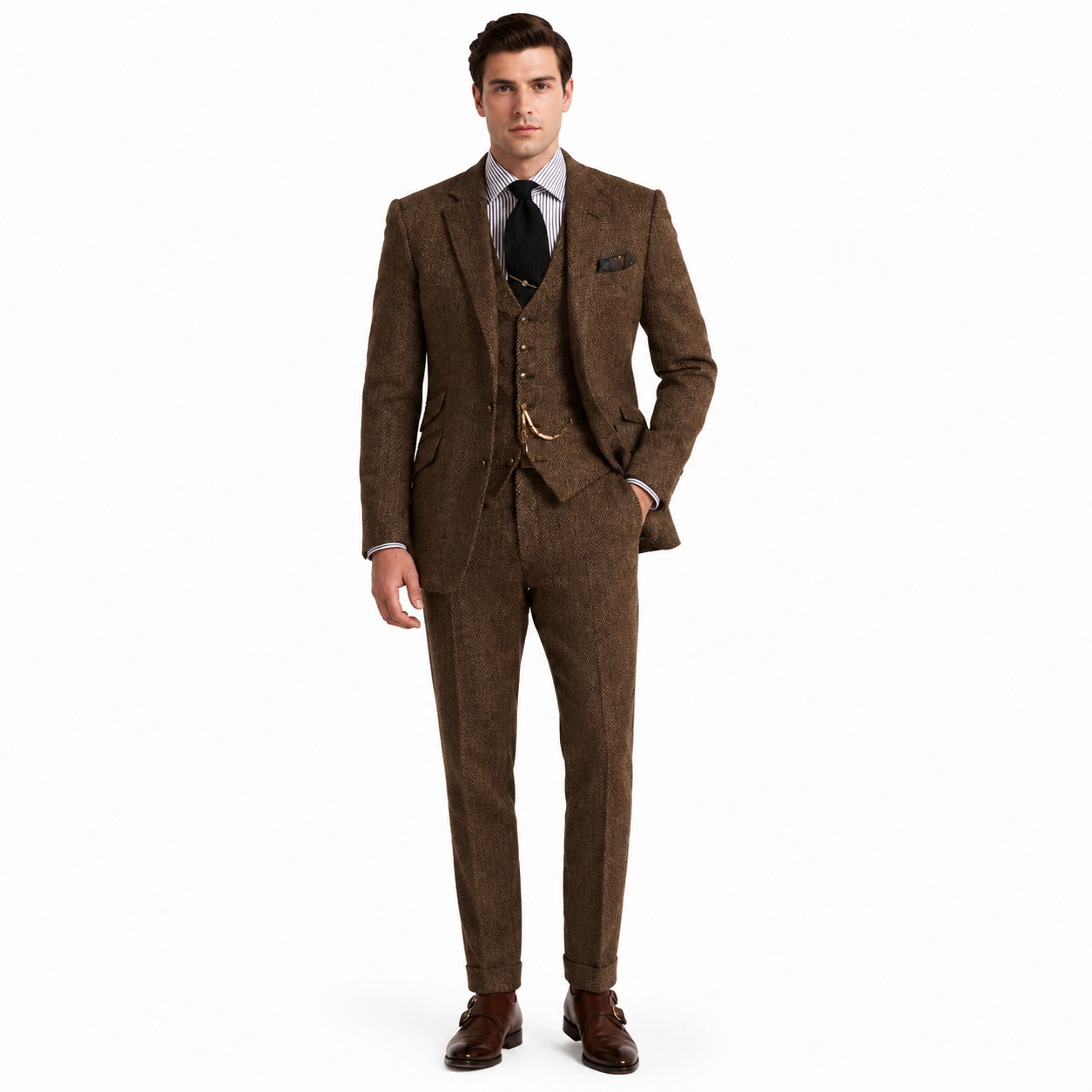 Men's Complete Tweed Tuxedo Suit