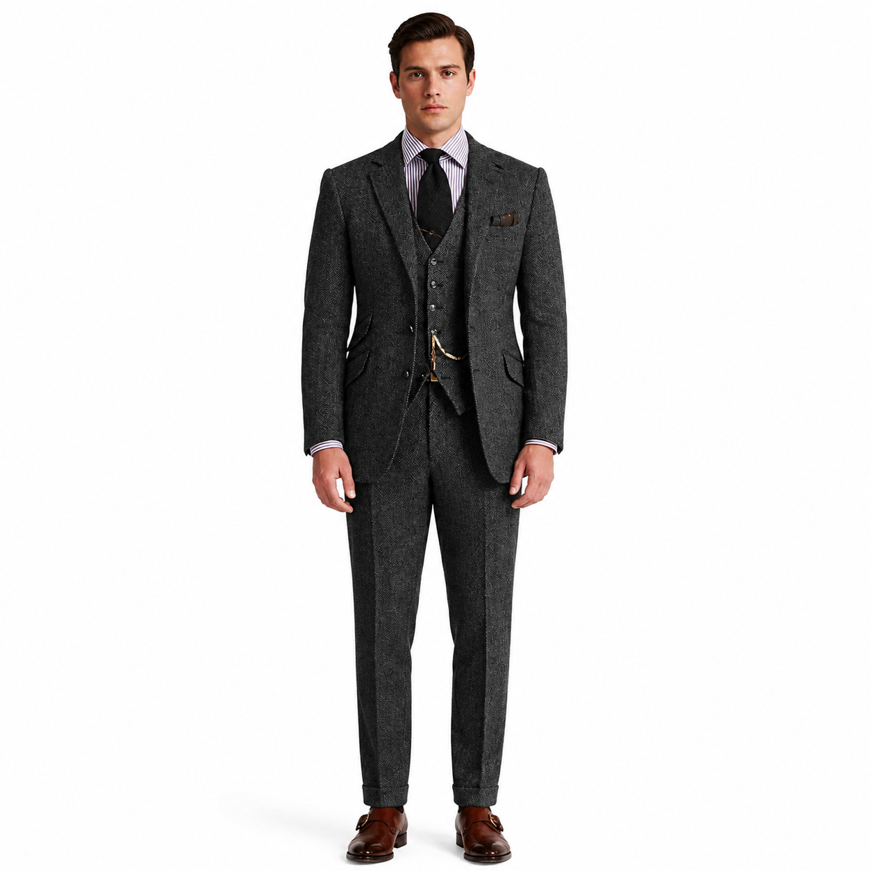 Men's Complete Tweed Tuxedo Suit