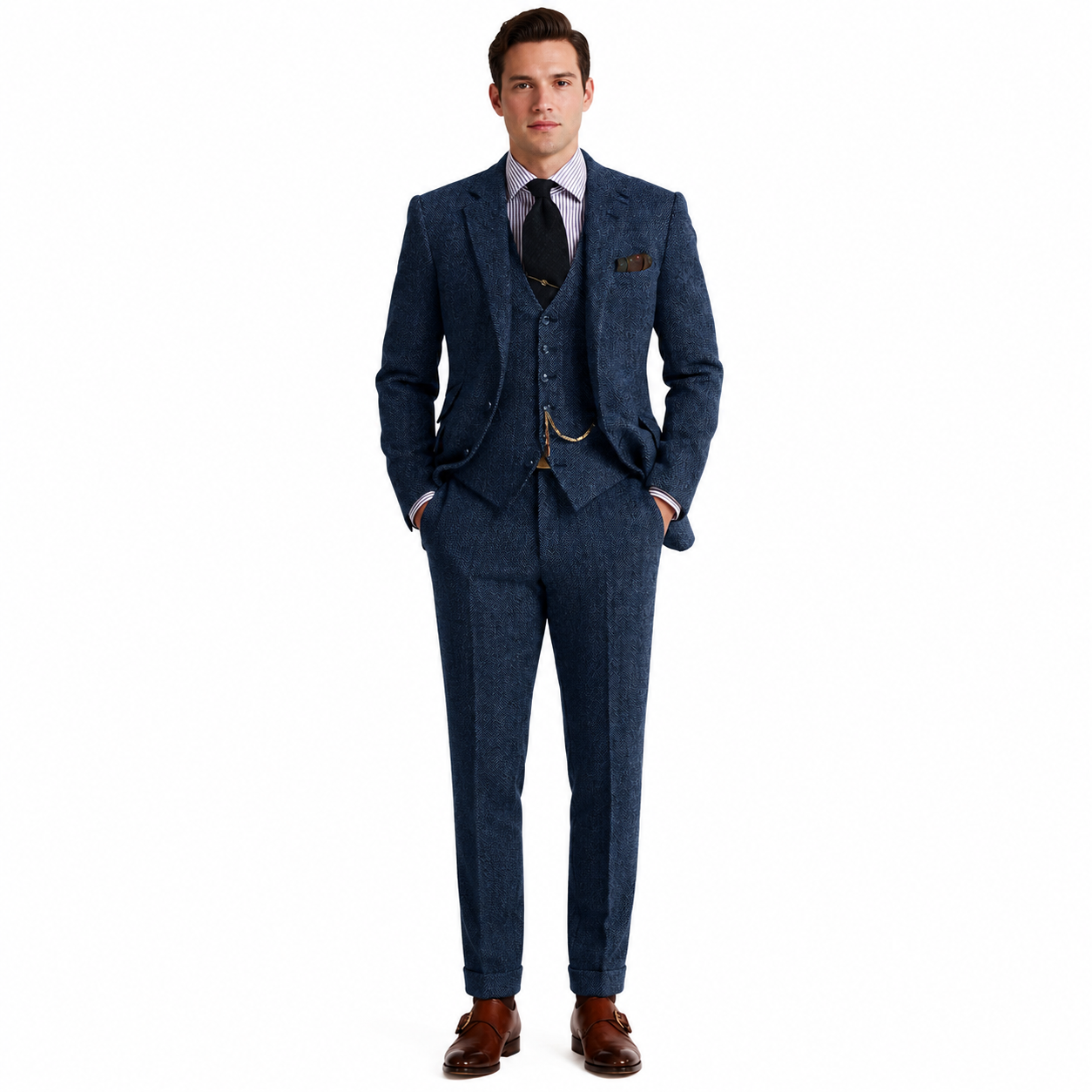 Men's Complete Tweed Tuxedo Suit