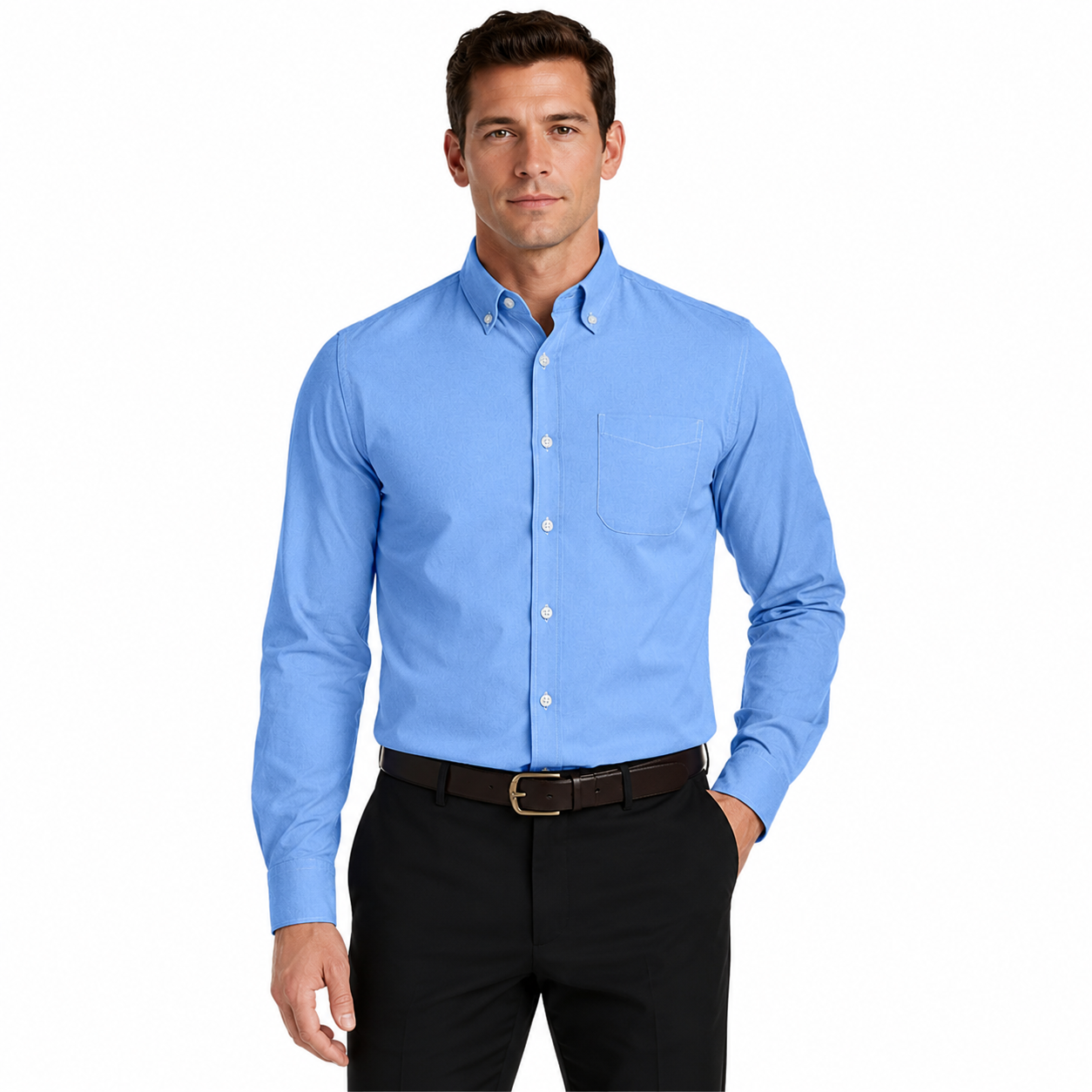 Men's Long Sleeve Button-Down Oxford Shirt