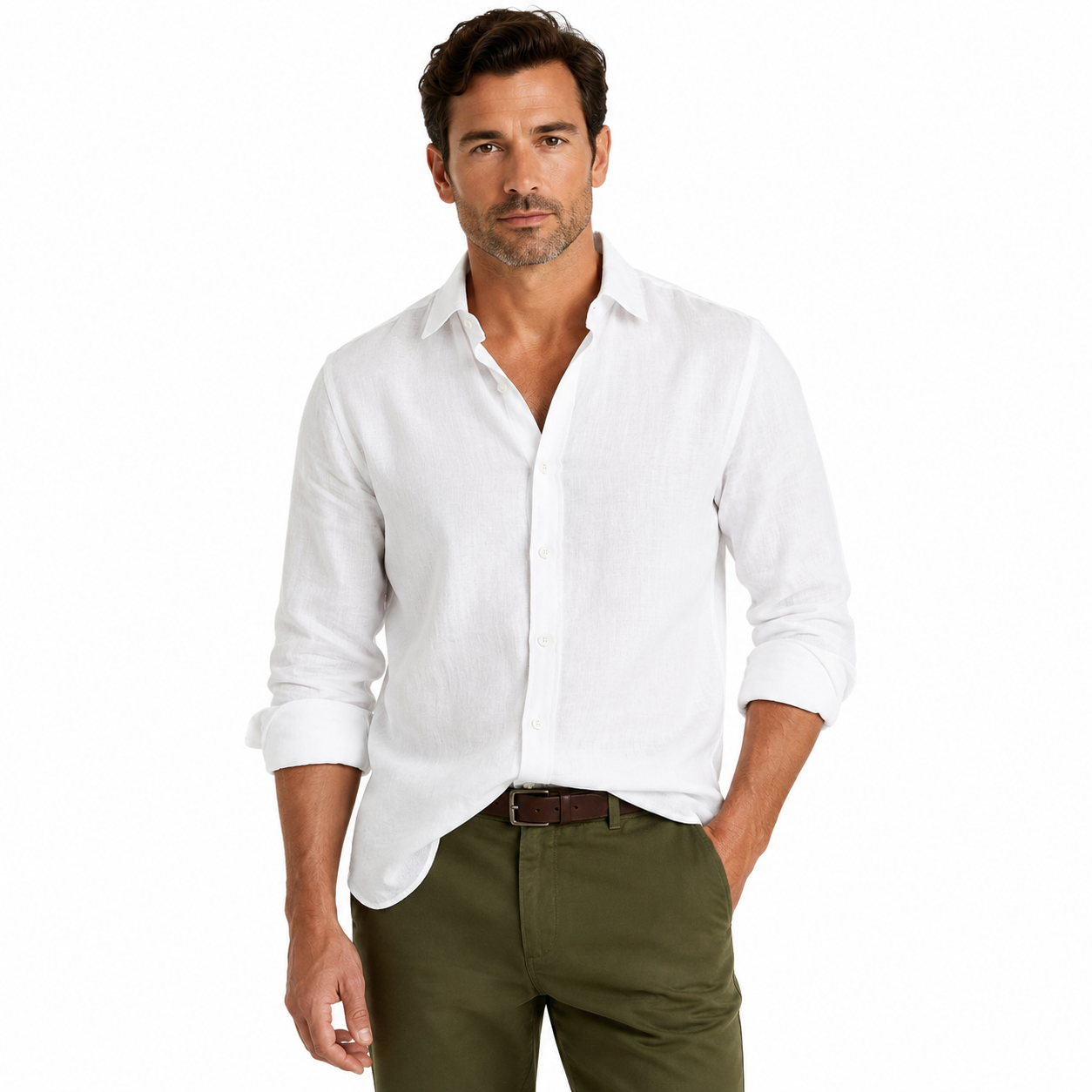 Men's Long Sleeve Casual Button-Down Shirt