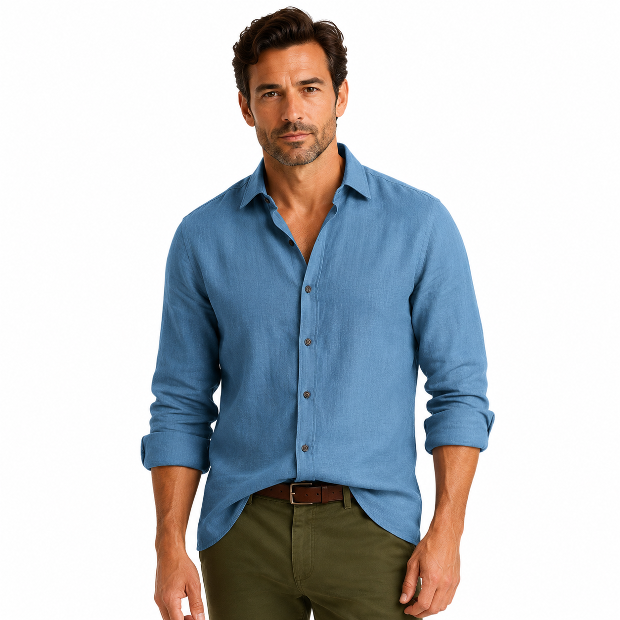 Men's Long Sleeve Casual Button-Down Shirt