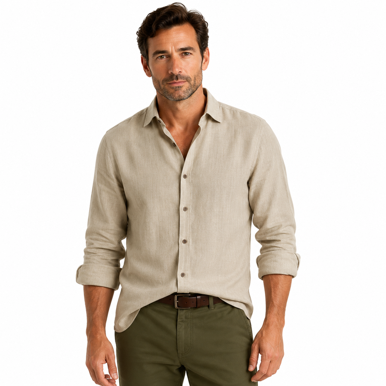 Men's Long Sleeve Casual Button-Down Shirt