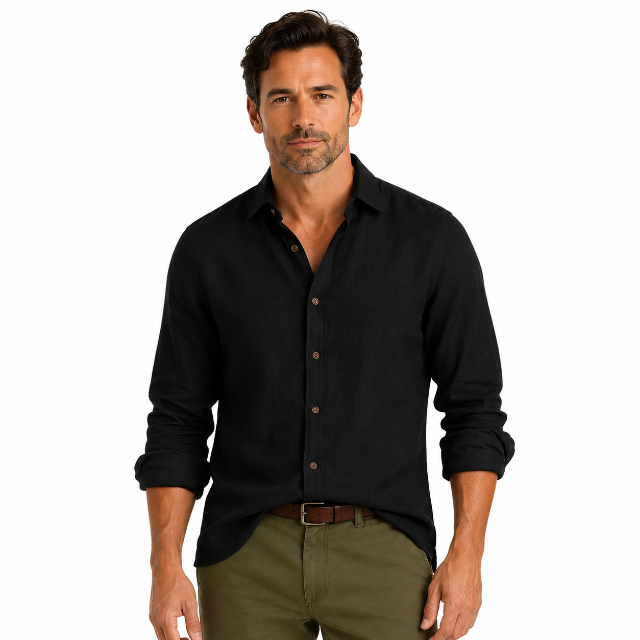 Men's Long Sleeve Casual Button-Down Shirt
