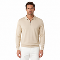 Men's Long Sleeve Casual Quarter-Zip Polo Shirt