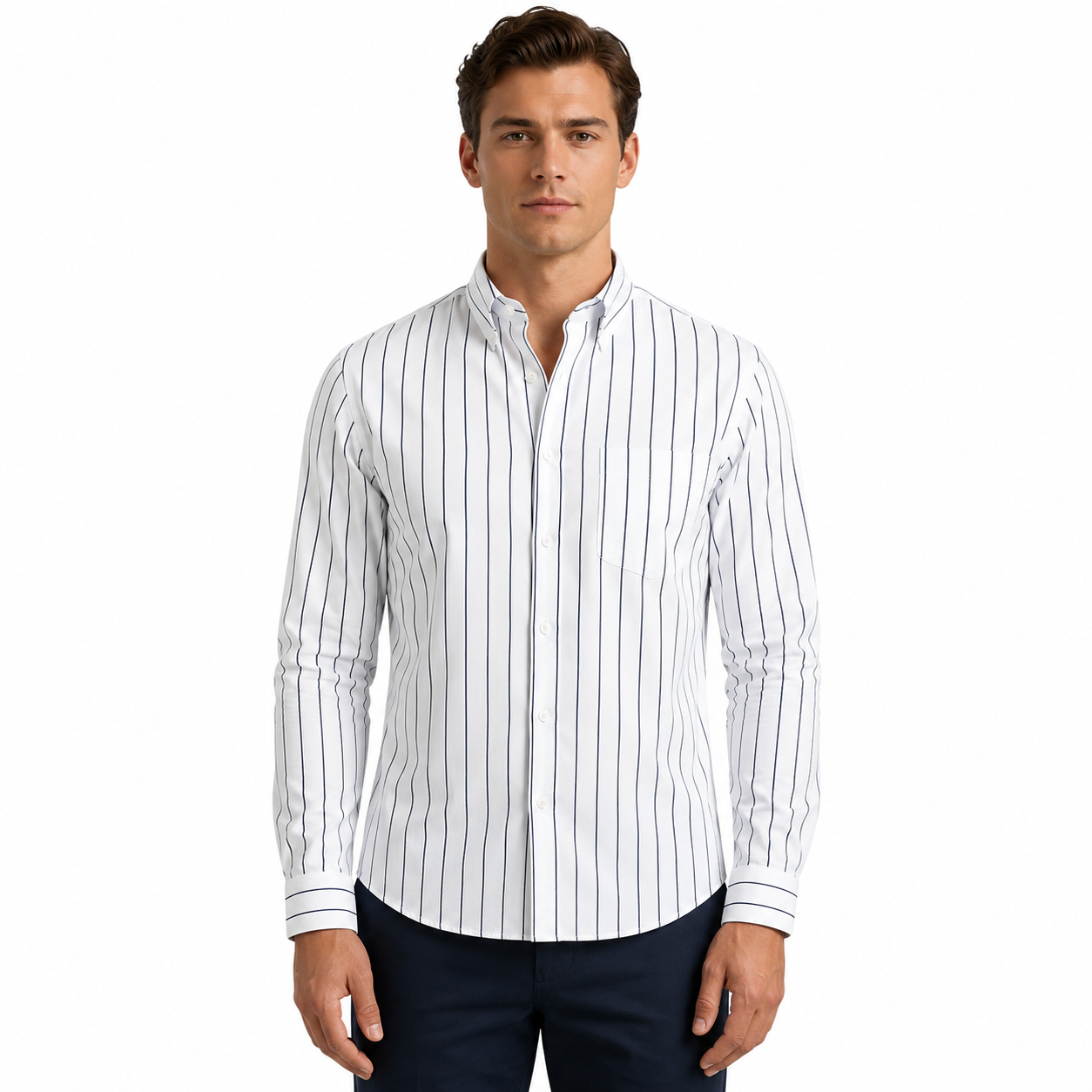 Men's Long Sleeve Classic Striped Shirt