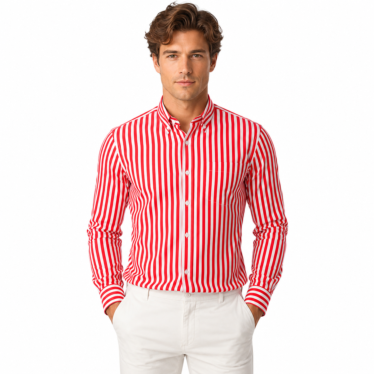 Men's Long Sleeve Classic Striped Shirt