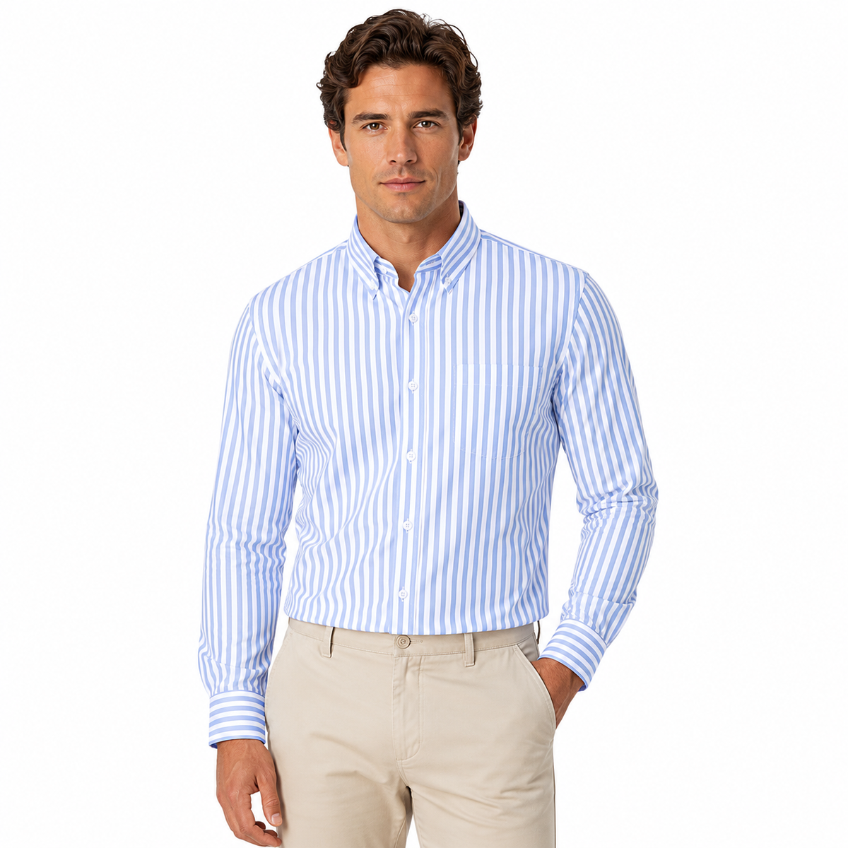 Men's Long Sleeve Classic Striped Shirt
