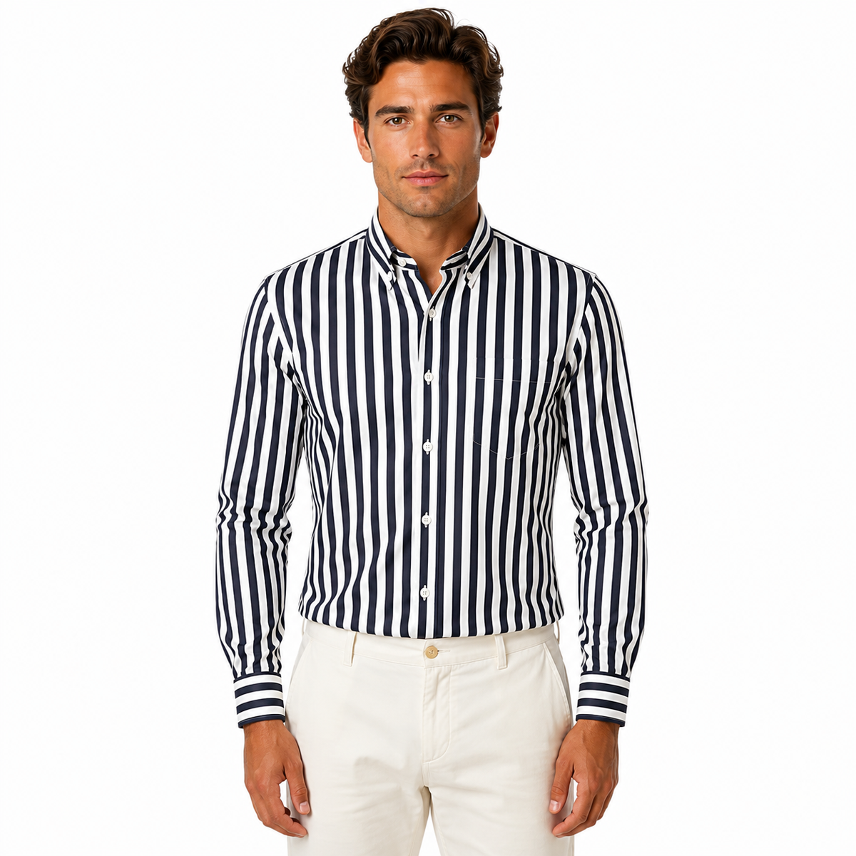 Men's Long Sleeve Classic Striped Shirt