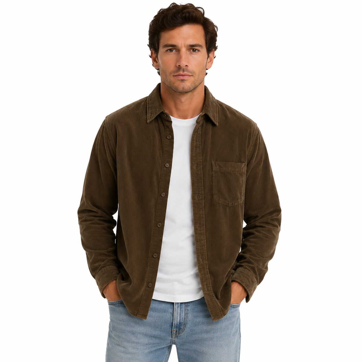 Men's Long Sleeve Corduroy Shirt
