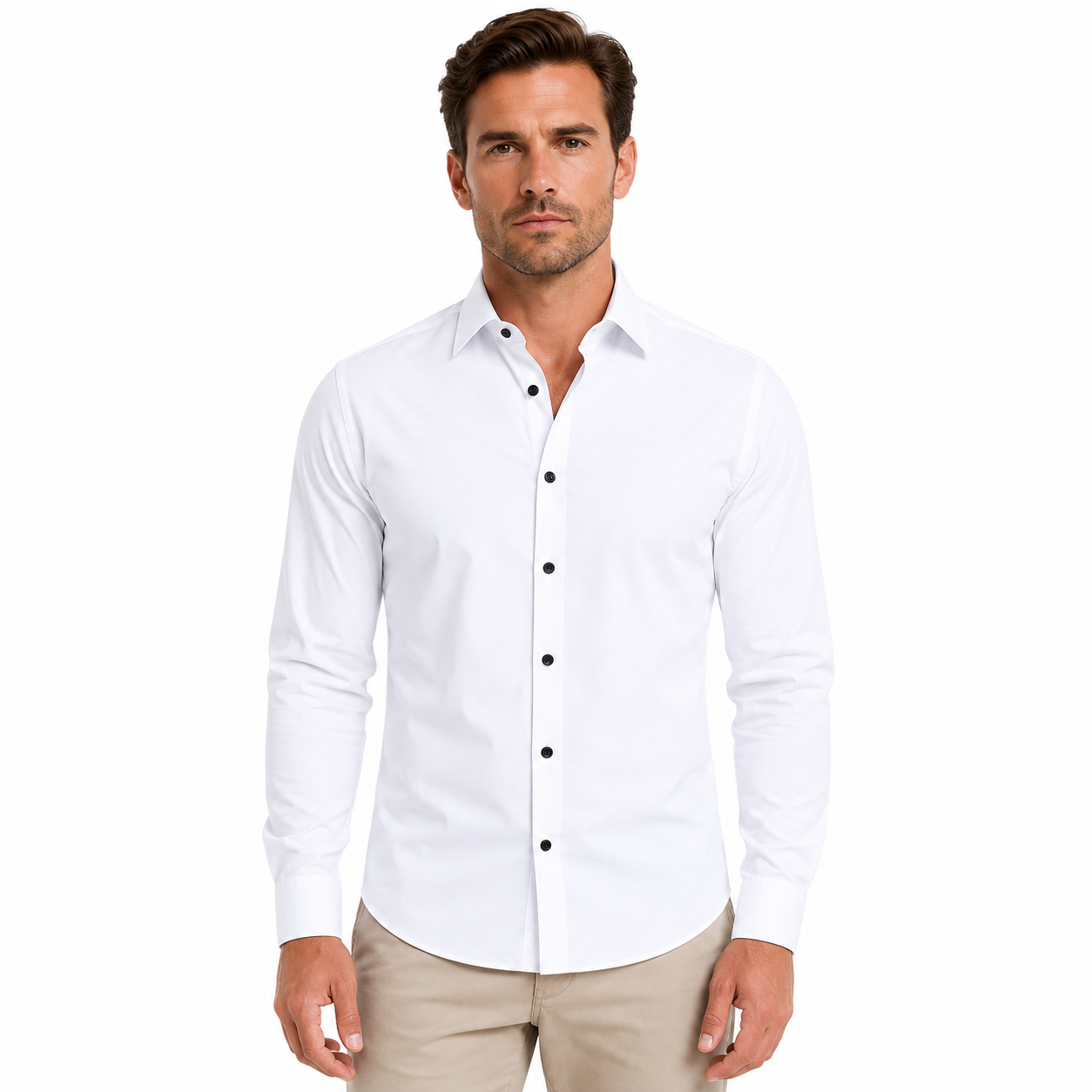 Men's Long Sleeve Elastic Shirt