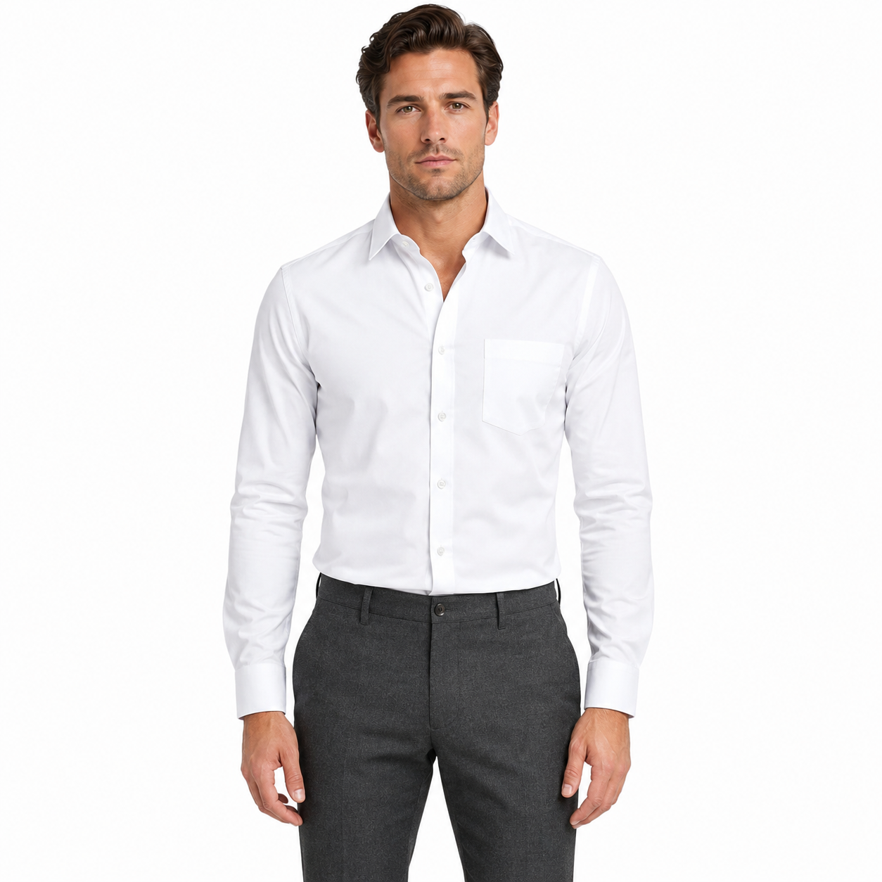 Men's Long Sleeve Smart Casual Button-Down Shirt