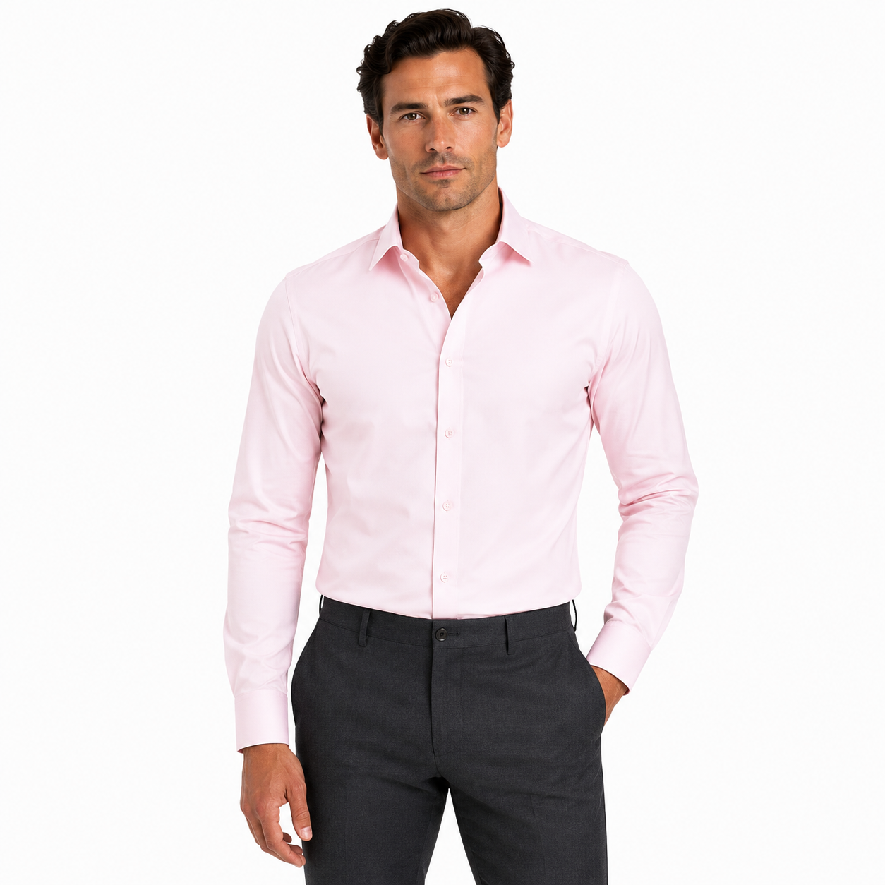 Men's Long Sleeve Smart Casual Button-Down Shirt