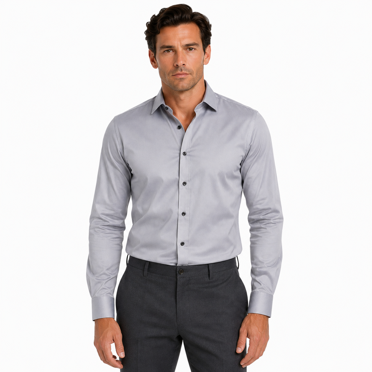 Men's Long Sleeve Smart Casual Button-Down Shirt