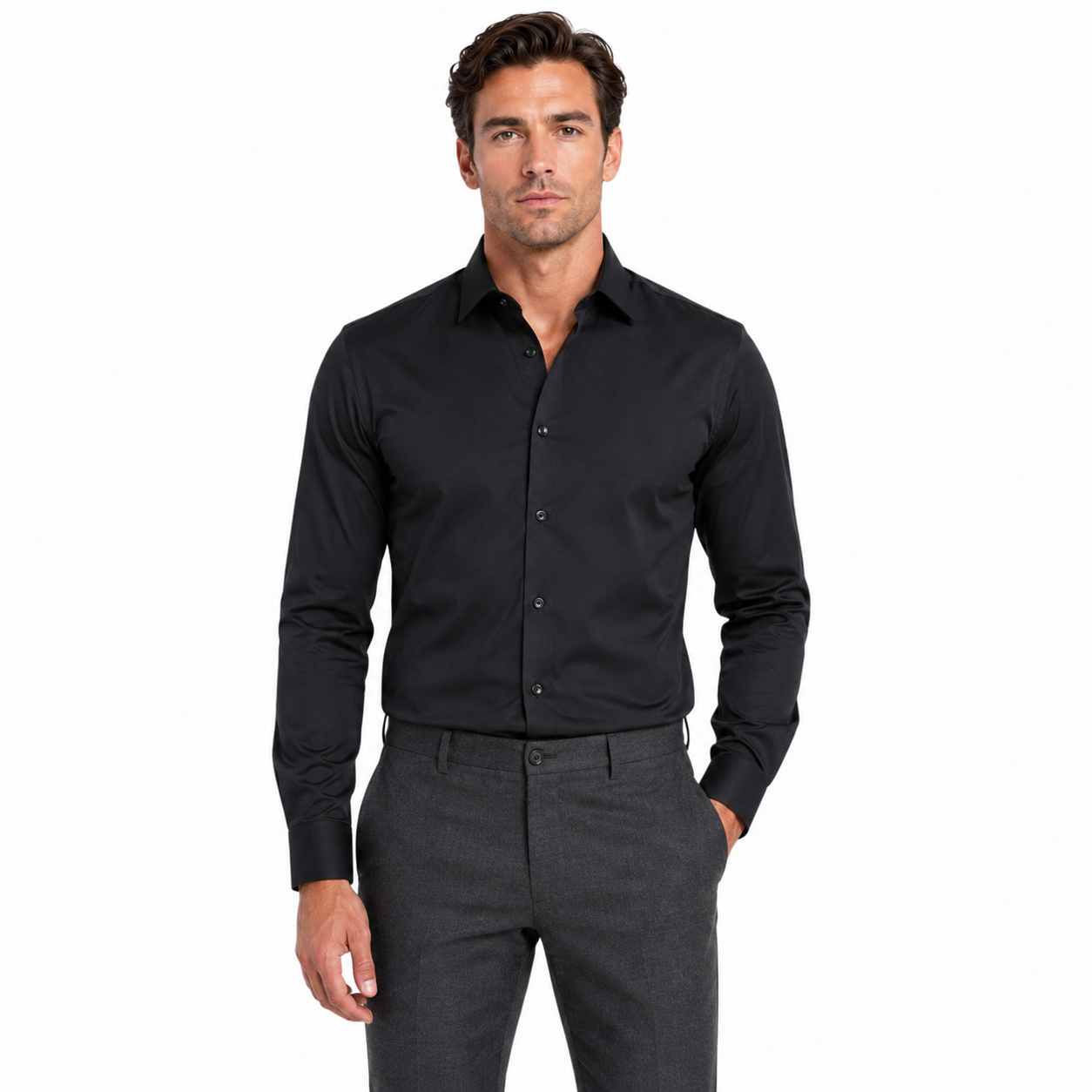 Men's Long Sleeve Smart Casual Button-Down Shirt