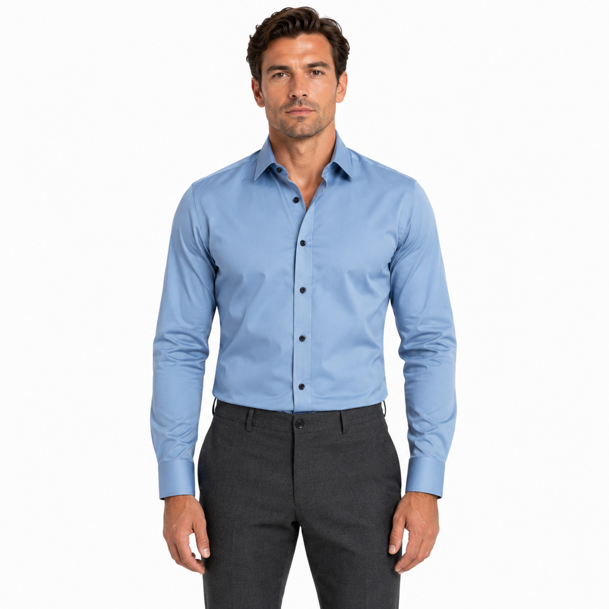 Men's Long Sleeve Smart Casual Button-Down Shirt