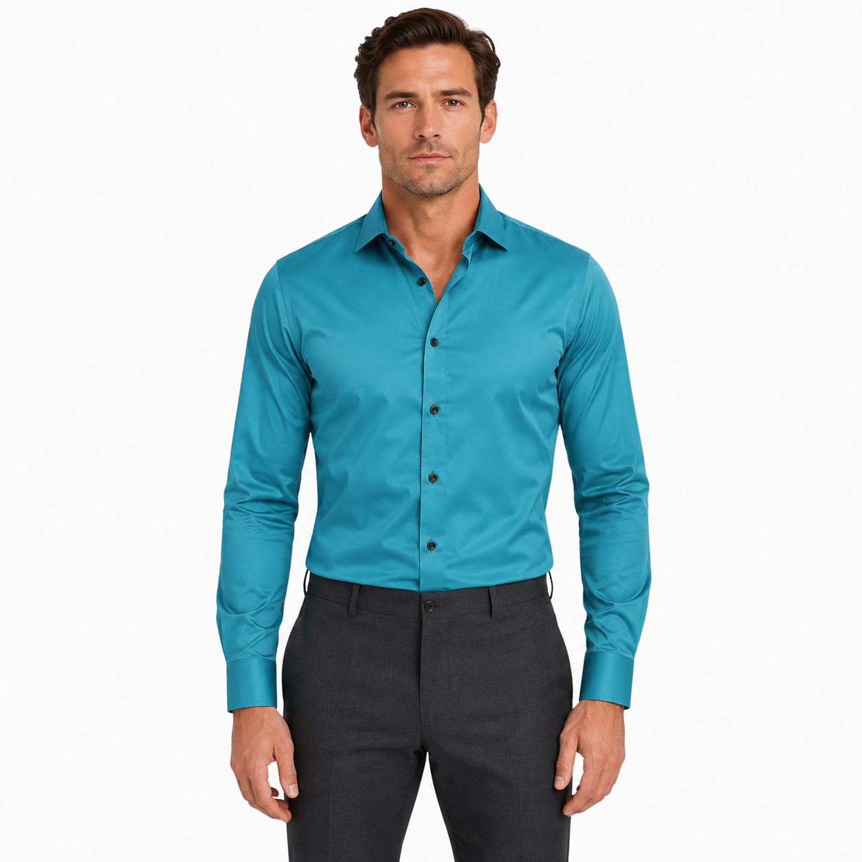 Men's Long Sleeve Smart Casual Button-Down Shirt