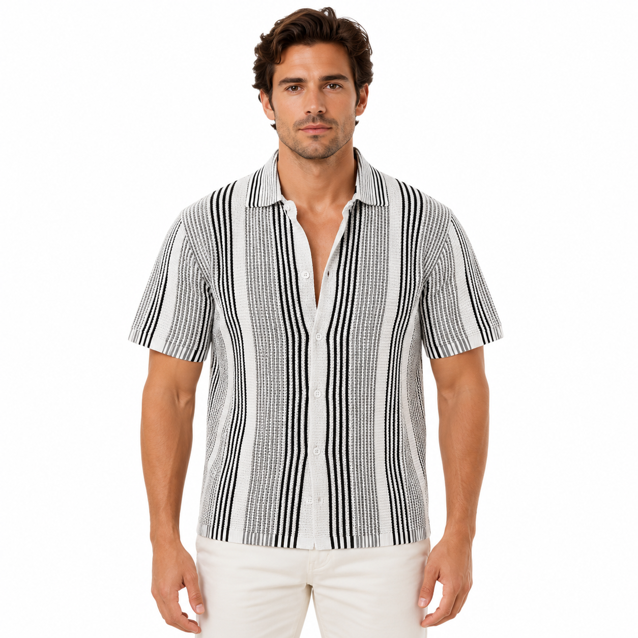 Men's Short-Sleeve Striped Shirt