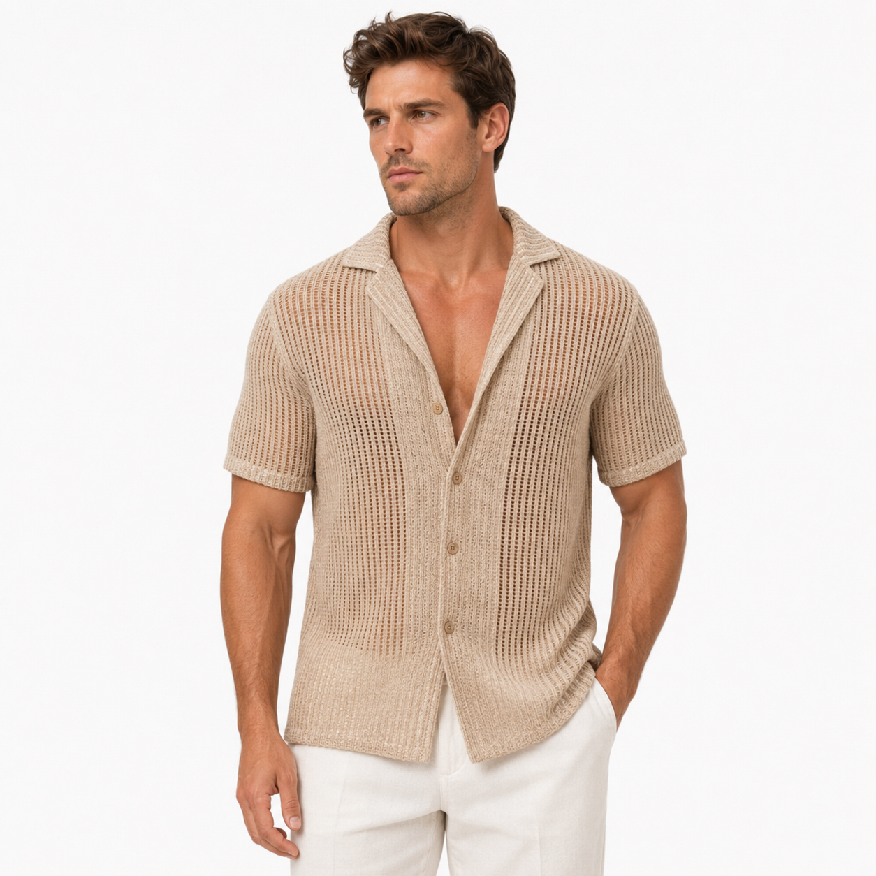 Men's Short-Sleeve Summer Beach Shirt