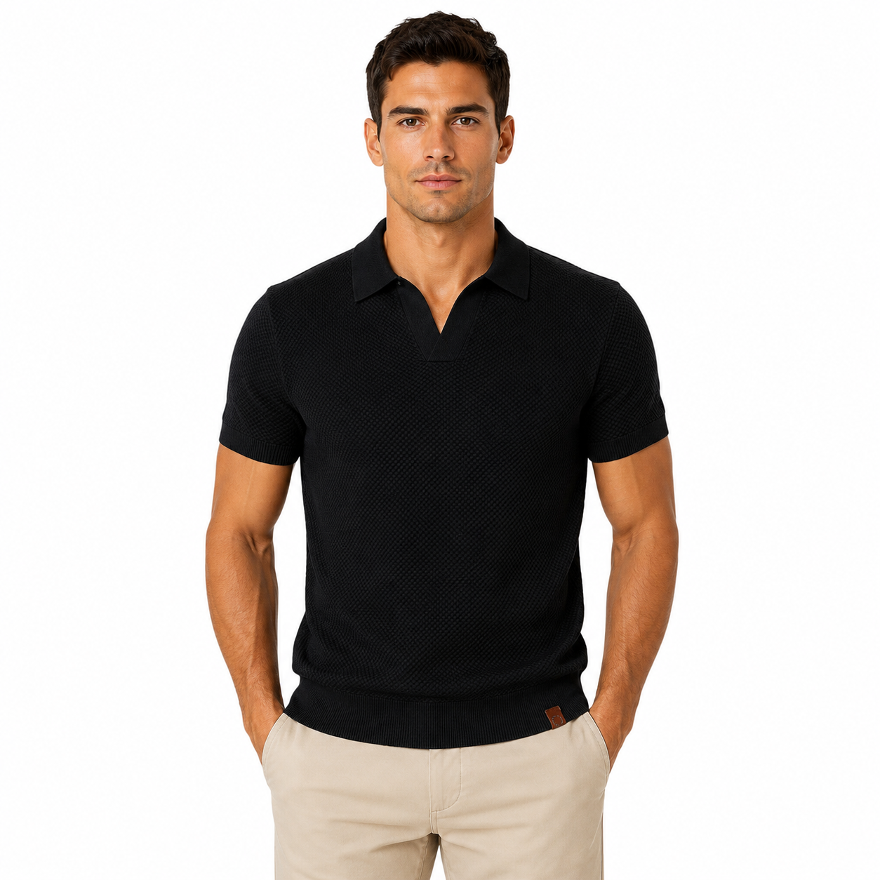 Men's Short-Sleeve V-Neck Polo Shirt