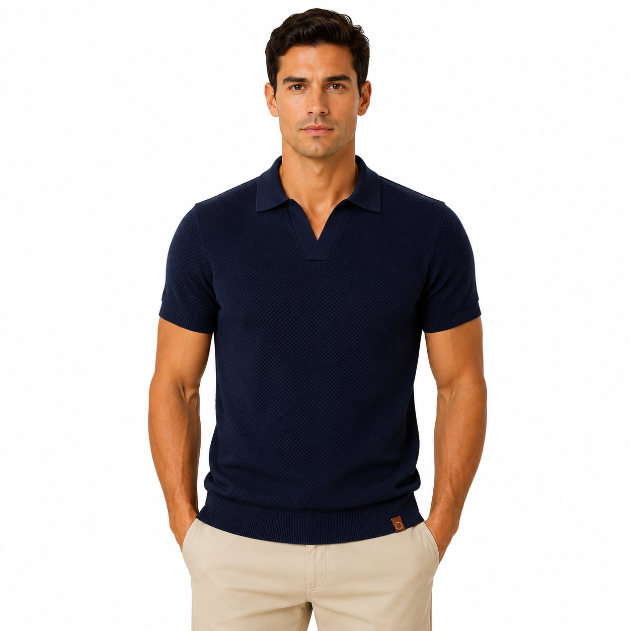 Men's Short-Sleeve V-Neck Polo Shirt