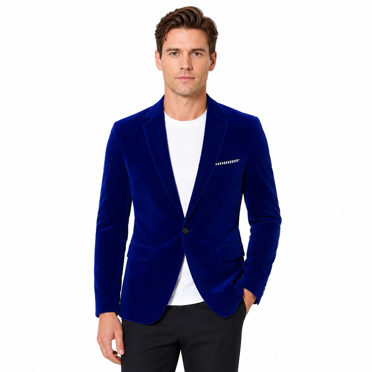 Men's Slim Fit Notched Lapel Formal Blazer Jacket